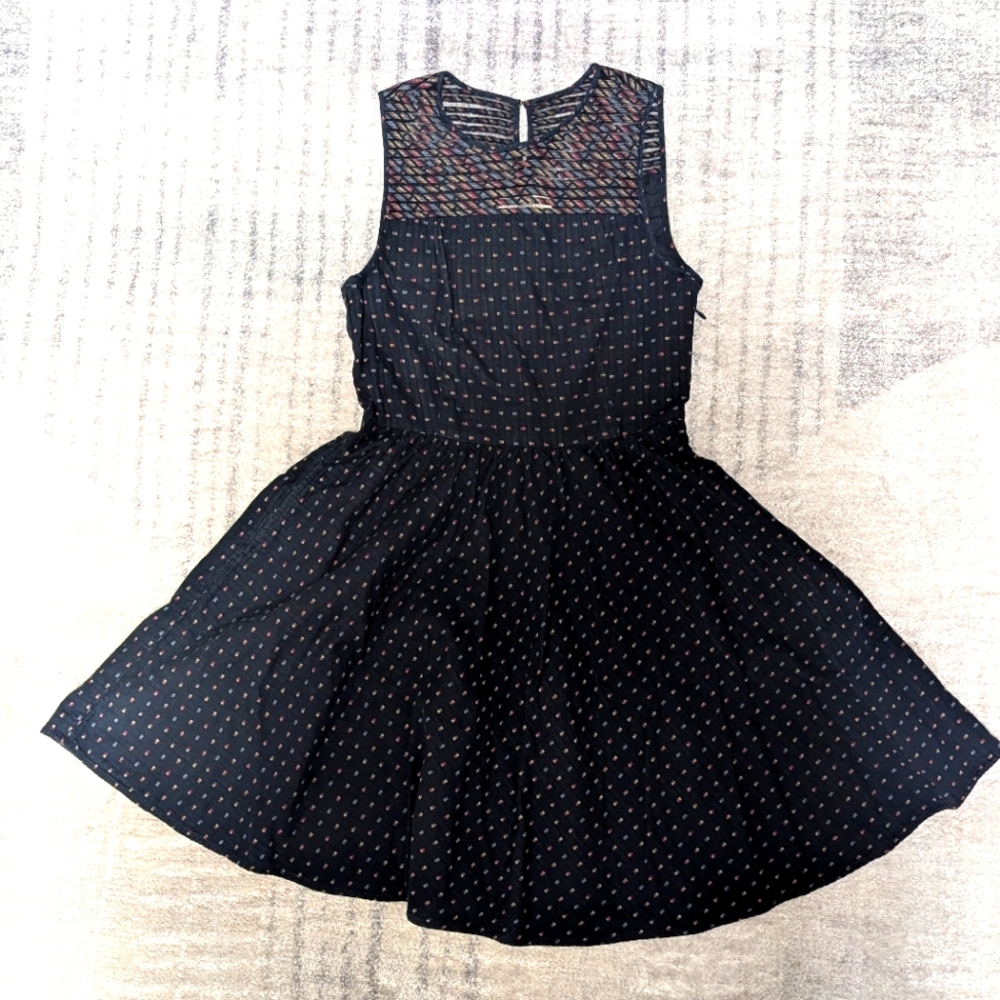 Fossil A-line navy dress with pockets